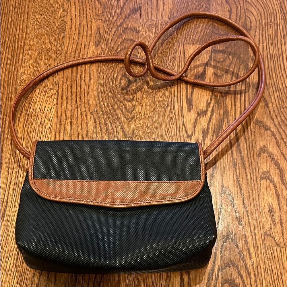 Vintage Bottega Veneta Black and Brown Small Shoulder Bag